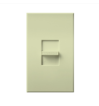 Lutron Nova T MLV Dimmer Switch, 800W (1000VA), Single-Pole, No Neutral Required, 277V, Small Control, Wall Plate Included, NTLV-1000-277-AL, Almond