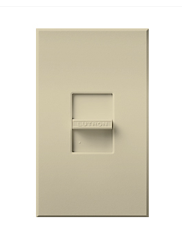 Lutron Nova T MLV Dimmer Switch, 800W (1000VA), Single-Pole, No Neutral Required, 277V, Small Control, Wall Plate Included, NTLV-1000-277-BE, Beige