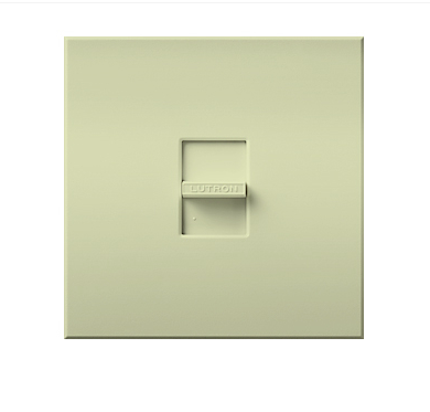Lutron Nova T MLV Dimmer Switch, 1200W (1500VA), Single-Pole, No Neutral Required, 120V, Small Control, Wall Plate Included, NTLV-1500-AL, Almond