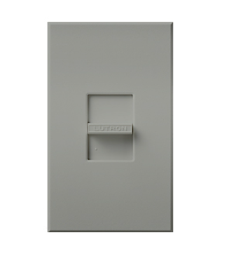 Lutron Nova T MLV Dimmer Switch, 450W (600VA), Single-Pole, No Neutral Required, 120V, Small Control, Wall Plate Included, NTLV-600-GR, Gray