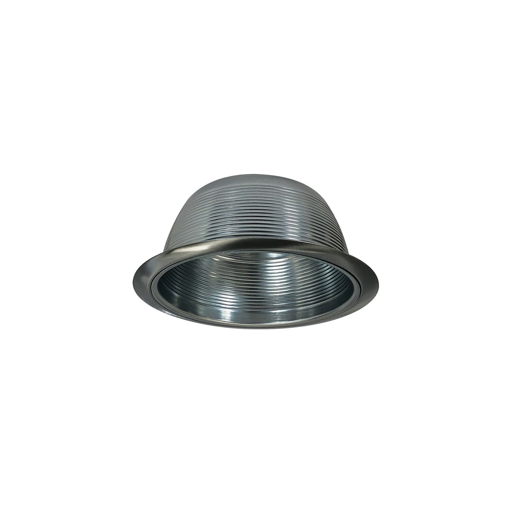 6" BR/PAR30 Stepped Baffle w/ Metal Ring, Natural Metal