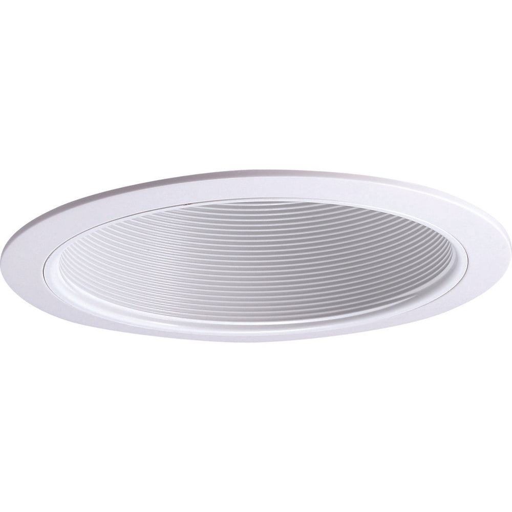 6" BR30/PAR30 Phenolic Stepped Baffle w/ Plastic Ring, White