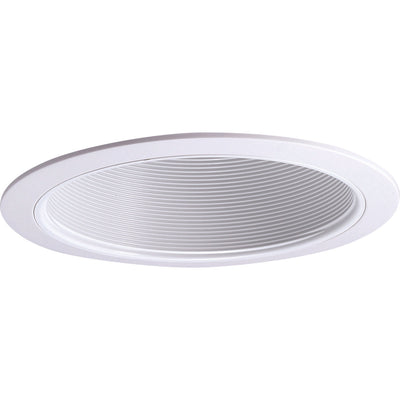 6" BR30/PAR30 Phenolic Stepped Baffle w/ Plastic Ring, White
