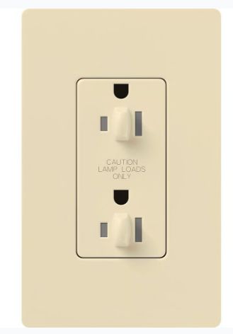 Lutron Architectural 15A Dual Dimming, Tamper Resistant Duplex Receptacle, 125V, Wall Plate Included, Matte Finish, NTR-15-DDTR-BE, Beige