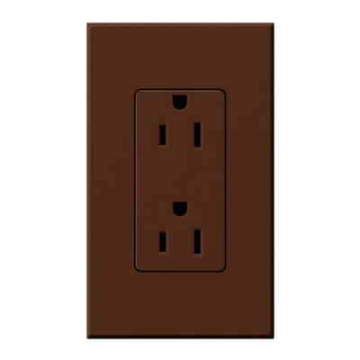 Lutron Architectural 15A Tamper-Resistant Duplex Receptacle, Wall Plate Included, Matte Finish, NTR-15-TR-SI, Sienna