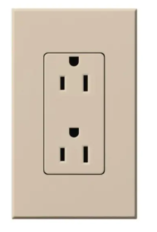 Lutron Architectural 15A Tamper-Resistant Duplex Receptacle, Wall Plate Included, Matte Finish, NTR-15-TR-TP, Taupe
