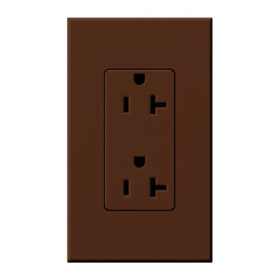 Lutron Architectural 20A Duplex Receptacle, 125V, Wall Plate Included, Matte Finish, NTR-20-SI, Sienna