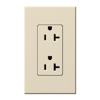 Lutron Architectural 20A Tamper-Resistant Duplex Receptacle, Wall Plate Included, Matte Finish, NTR-20-TR-LA, Light Almond