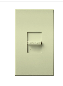 Lutron Nova T Reverse-Phase (ELV) Dimmer Switch, 250W LED or 600W ELV, Single Pole, Neutral Required, 120V, Wall Plate Included, NTRP-250-AL, Almond