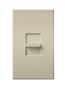 Lutron Nova T Reverse-Phase (ELV) Dimmer Switch, 250W LED or 600W ELV, Single Pole, Neutral Required, 120V, Wall Plate Included, NTRP-250-LA, Light Almond