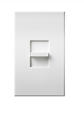 Lutron Nova T Reverse-Phase (ELV) Dimmer Switch, 250W LED or 600W ELV, Single Pole, Neutral Required, 120V, Wall Plate Included, NTRP-250-WH, White