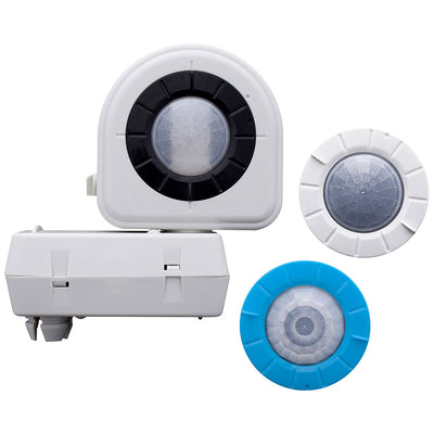 Leviton OSFLA-I4W Occupancy Sensor, Fixture Mount, PIR, High Bay, 2 Interchangeable Lenses and Aisle Mask, 480V, No Neutral