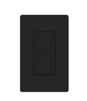 Lutron RF 2-Button On/Off Switch 5A Lighting/3A Fan, Clear Connect Type A, No Neutral Required, PD-5S-DV-BL, Black