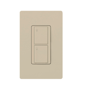 Lutron RF 2-Button On/Off Switch 5A Lighting/3A Fan, Clear Connect Type A, No Neutral Required, PD-5S-DV-LA, Light Almond