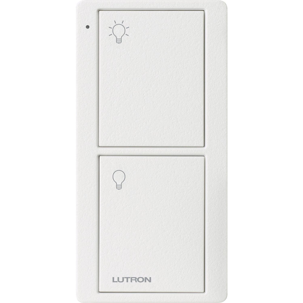 Lutron 2-Button Pico Smart Remote, with Light Icons, PJ2-2B-TSW-L01, Snow White