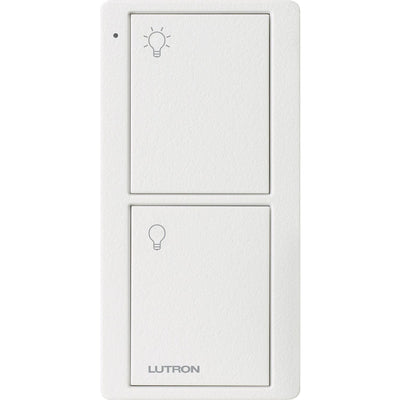 Lutron 2-Button Pico Smart Remote, with Light Icons, PJ2-2B-TSW-L01, Snow White