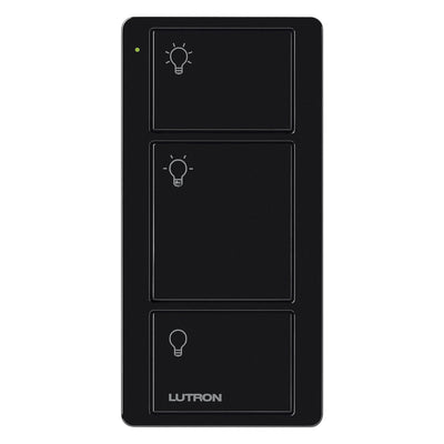 Lutron 3-Button Original Pico Smart Remote, with Light Icons, PJ2-3B-GBL-L01, Black