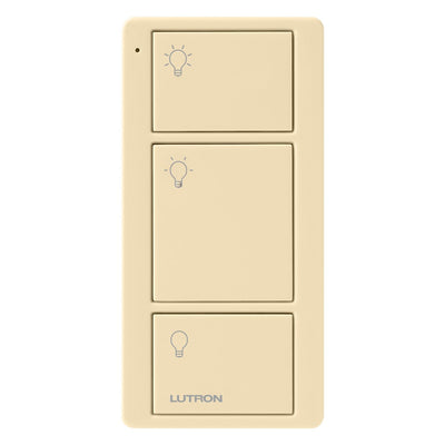 Lutron 3-Button Original Pico Smart Remote, with Light Icons, PJ2-3B-GIV-L01, Ivory