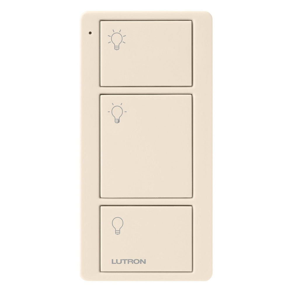 Lutron 3-Button Original Pico Smart Remote, with Light Icons, PJ2-3B-GLA-L01, Light Almond