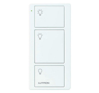 Lutron 3-Button Original Pico Smart Remote, with Light Icons, PJ2-3B-GWH-L01, White