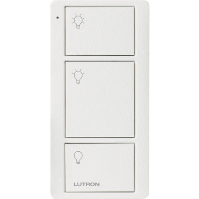 Lutron Original 3-Button Original Pico Smart Remote, with Light Icons, PJ2-3B-TSW-L01, Snow White