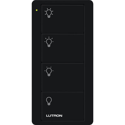 Lutron 4-Button, Scene Control, Pico Smart Remote, with Light Icons, PJ2-4B-BL-L31, Black