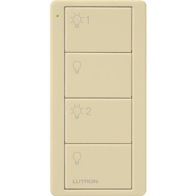 Lutron 4-Button, 2 Group Control, Pico Smart Remote, with Light Icons, PJ2-4B-GIV-L21, Ivory