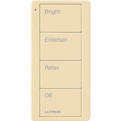 Lutron 4-Button, 4-Group Toggle, Pico Smart Remote, with Light Icons, PJ2-4B-GIV-L41, Ivory