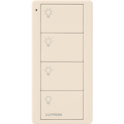 Lutron 4-Button, Scene Control, Pico Smart Remote, with Light Icons, PJ2-4B-LA-L31, Light Almond