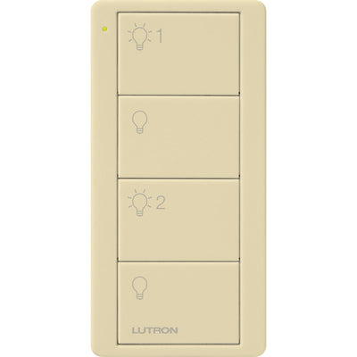 Lutron 4-Button, 2 Group Control, Pico Smart Remote, with Light Icons, PJ2-4B-IV-L21, Ivory