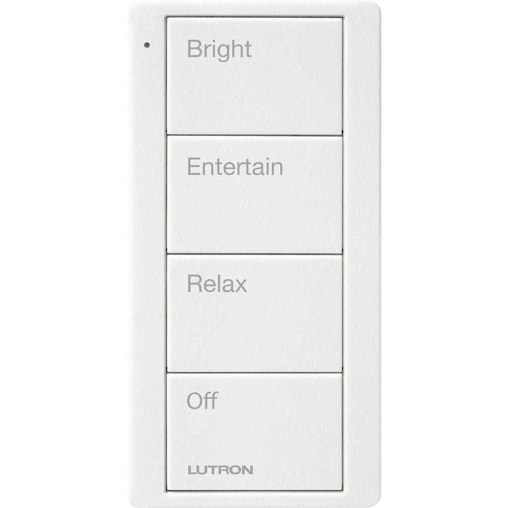 Lutron 4-Button, 4-Group Toggle, Pico Smart Remote, with Light Icons, PJ2-4B-TSW-L41, Snow White