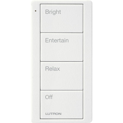 Lutron 4-Button, 4-Group Toggle, Pico Smart Remote, with Light Icons, PJ2-4B-TSW-L41, Snow White