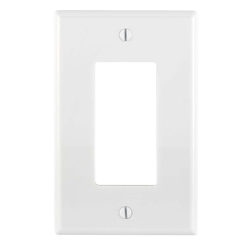 Leviton PJ26-W 1-Gang Decora/GFCI Device Decora Wallplate, Midway Size, Thermoplastic Nylon, Device Mount
