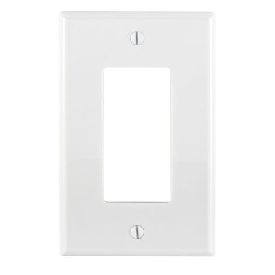 Leviton PJ26-W 1-Gang Decora/GFCI Device Decora Wallplate, Midway Size, Thermoplastic Nylon, Device Mount