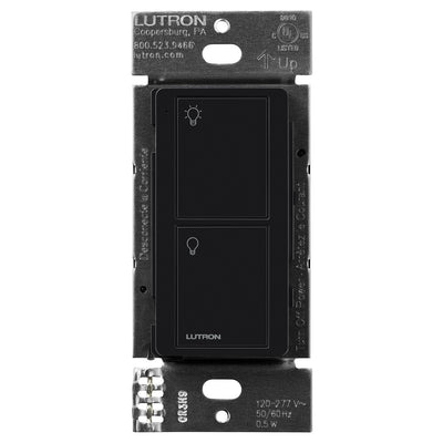 Lutron 2-Button Pico Line-Powered Wireless Control, 120-277V Line Voltage, with Light Icons, PJL-2B-GBL-L01, Black