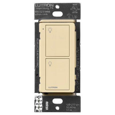 Lutron 2-Button Pico Line-Powered Wireless Control, 120-277V Line Voltage, with Light Icons, PJL-2B-GIV-L01, Ivory