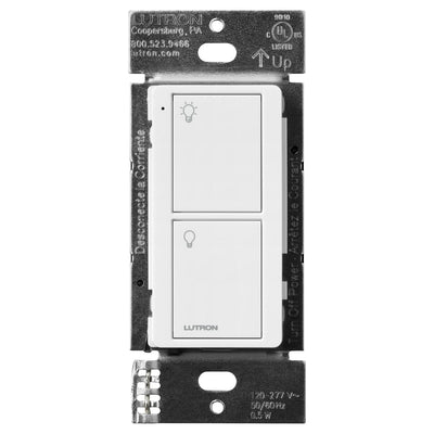Lutron 2-Button Pico Line-Powered Wireless Control, 120-277V Line Voltage, with Light Icons, PJL-2B-GWH-L01, White
