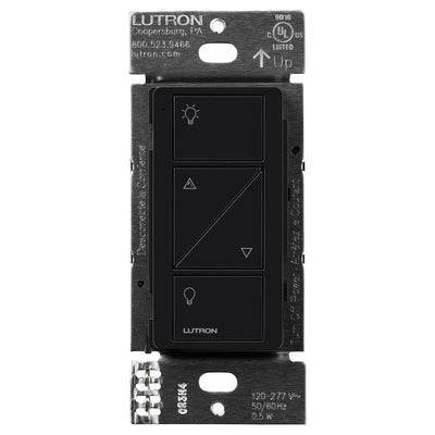 Lutron 2-Button with Raise/Lower, Pico Line-Powered Wireless Control, 120-277V Line Voltage, with Light Icons, PJL-2BRL-GBL-L01, Black