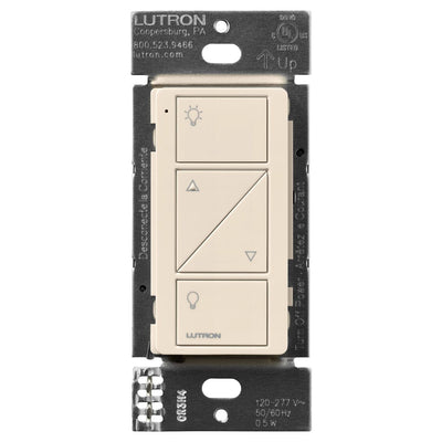 Lutron 2-Button with Raise/Lower, Pico Line-Powered Wireless Control, 120-277V Line Voltage, with Light Icons, PJL-2BRL-GLA-L01, Light Almond