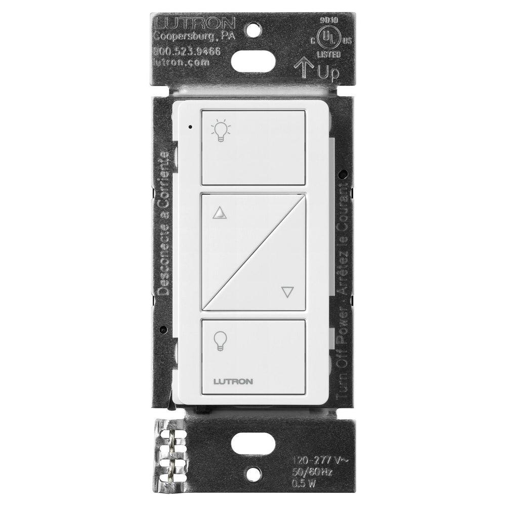Lutron 2-Button with Raise/Lower, Pico Line-Powered Wireless Control, 120-277V Line Voltage, with Light Icons, PJL-2BRL-GWH-L01, White