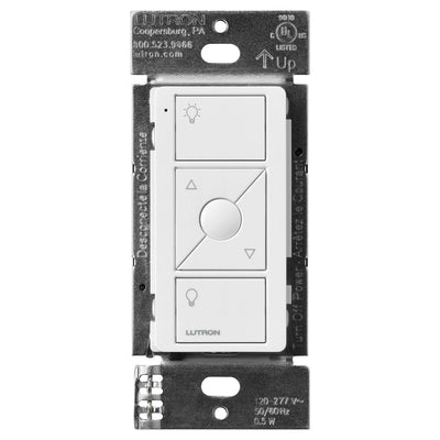 Lutron 3-Button with Raise/Lower and Preset, Pico Line-Powered Wireless Control, 120-277V Line Voltage, with Light Icons, PJL-3BRL-GWH-L01, White