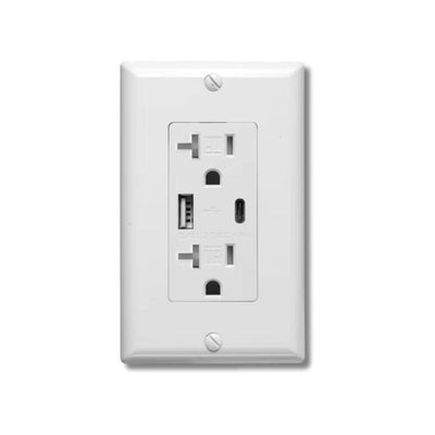 PLS-BAA-015D - 20A Tamper Resistant Receptacle with 2 USB Ports