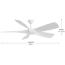 Progress P250059-028-30 Vernal 60 inch Satin White Ceiling Fan