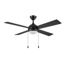 Progress P250127-31M-30 Quadd 1 Light 52 inch Matte Black Ceiling Fan