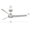 Progress P250129-009 Rizo 52 inch Brushed Nickel Ceiling Fan