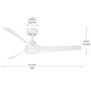 Progress P250129-28M Rizo 52 inch Matte White Ceiling Fan