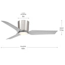Progress P250130-009-30 Rynn 1 Light 48 inch Brushed Nickel Ceiling Fan