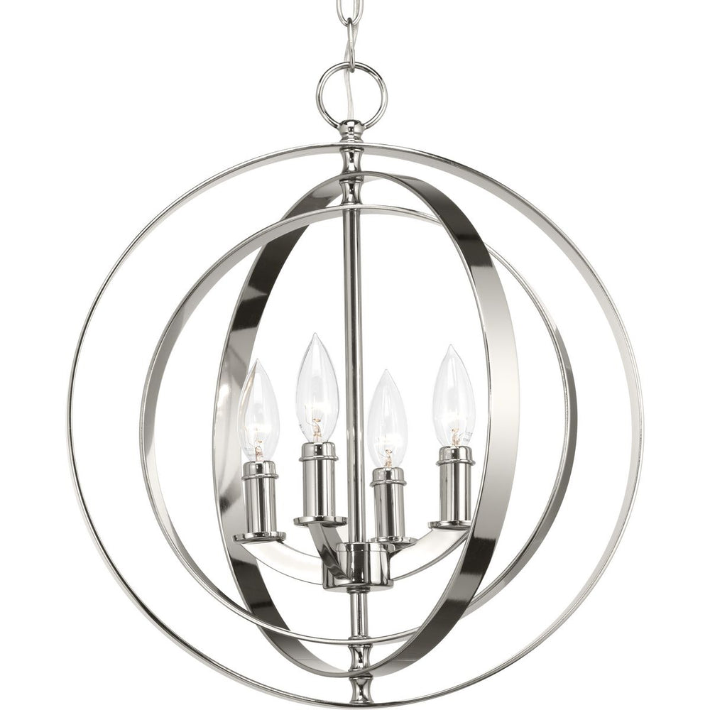 Progress Lighting P3827-104 Equinox 4 Light Polished Nickel Pendant Ceiling Light