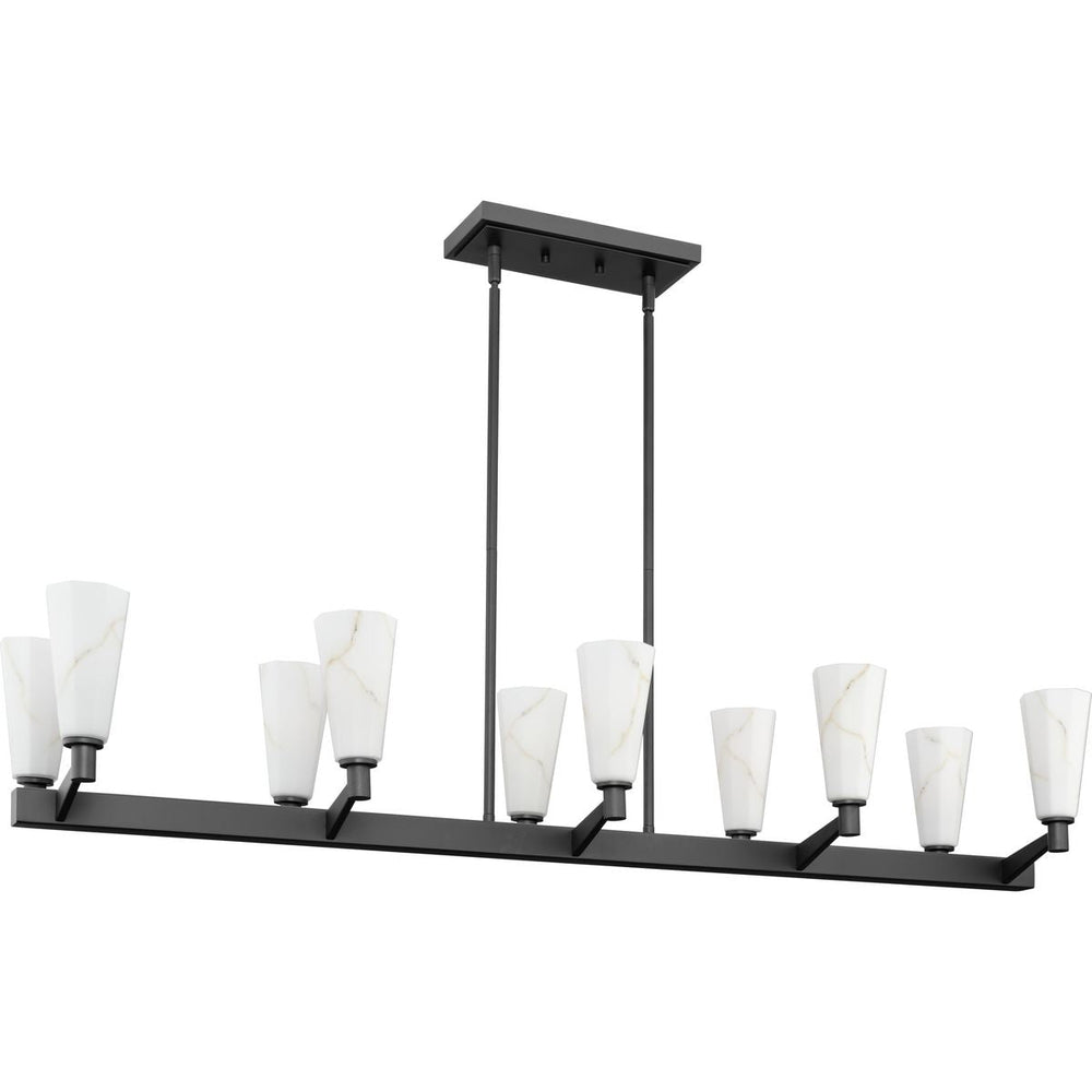 Progress Lighting P400396-31M Tosca 10 Light Matte Black Linear Chandelier Ceiling Light