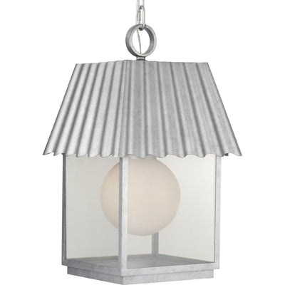 Progress Lighting P550117-141 Point Dume-Hook Pond 1 Light Galvanized Finish Hanging Lantern Ceiling Light